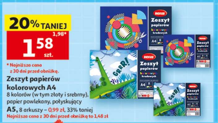 Zeszyt papierów kolorowych A4