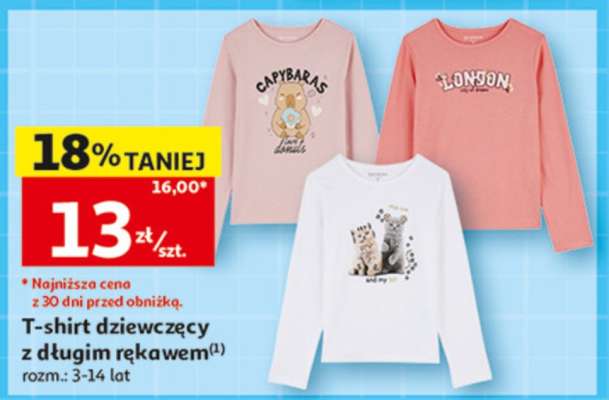 T-shirt dziewczęcy z długim rękawem