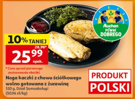 Noga kaczki z chowu ściółkowego wolno gotowana z żurawiną