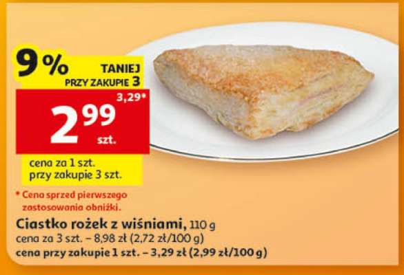 Ciastko rożek z wiśniami