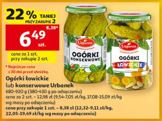 Ogórki łowickie lub konserwowe Urbanek