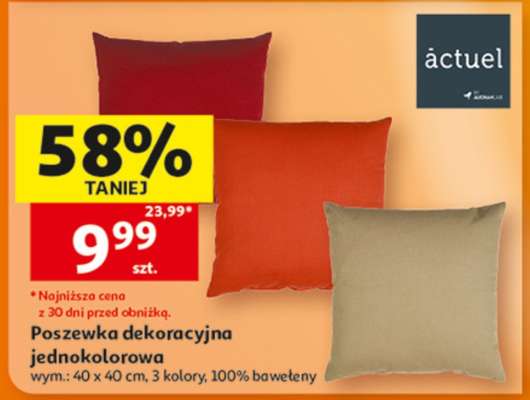 Poszewka dekoracyjna jednokolorowa
