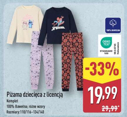 Piżama dziecięca z licencją