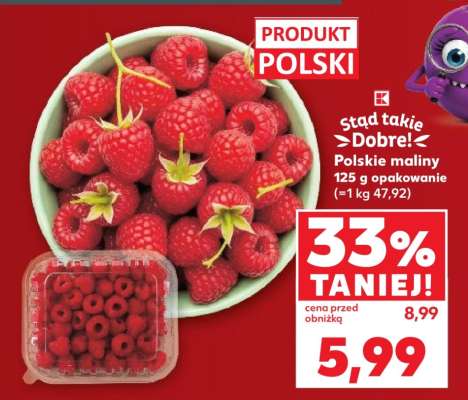 Polskie maliny 125 g opakowanie