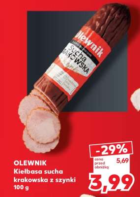 OLEWNIK Kiełbasa sucha krakowska z szynki 100 g