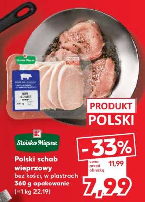 Polski schab wieprzowy bez kości, w plastrach 360 g opakowanie