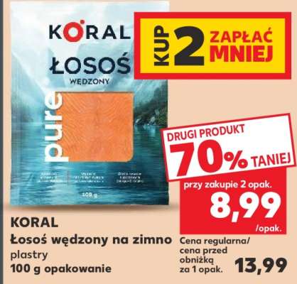 KORAL Łosoś wędzony na zimno plastry