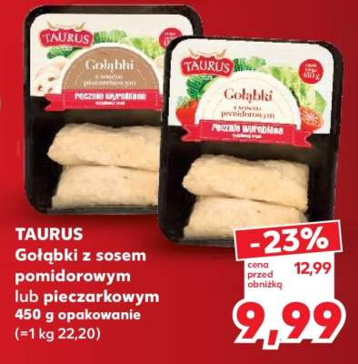 TAURUS Gołąbki z sosem pomidorowym lub pieczarkowym 450 g opakowanie