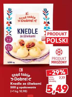 Stąd takie Dobre! Knedle ze śliwkami 500 g opakowanie (=1 kg 10,98)