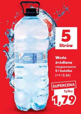 Woda źródlana niegazowana 5 l butelka