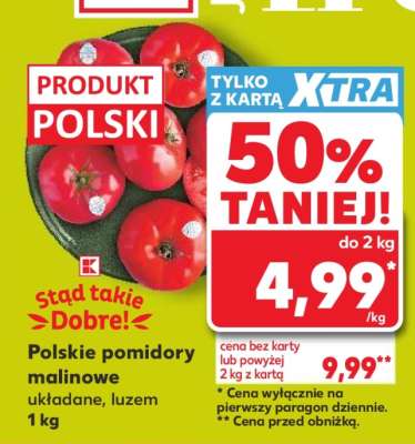 Polskie pomidory malinowe układane, luzem 1 kg