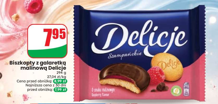 Biszkopty z galaretką malinową Delicje