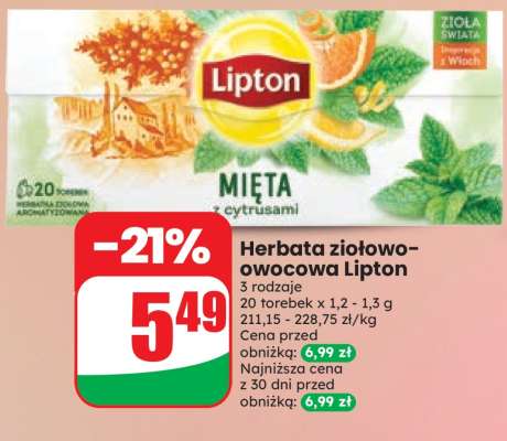 Herbata ziołowo-owocowa Lipton