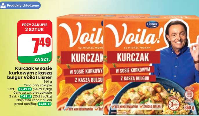 Kurczak w sosie kurkowym z kaszą bulgur Voila! Lisner