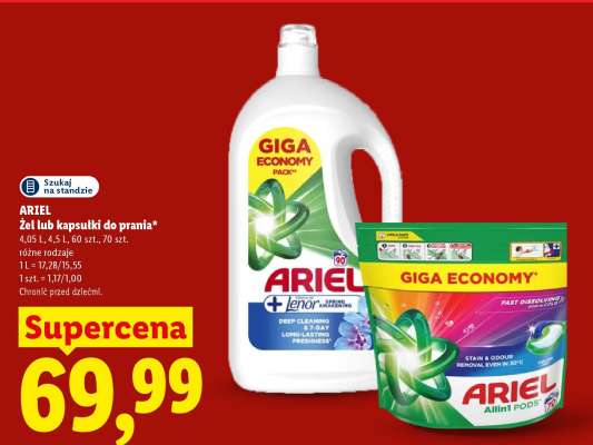 ARIEL Żel lub kapsułki do prania