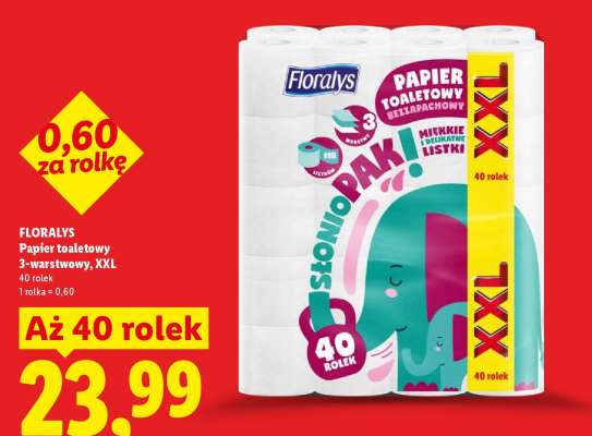 FLORALYS Papier toaletowy 3-warstwowy, XXL