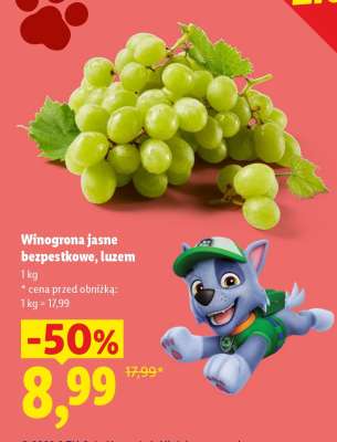 Winogrona jasne bezpestkowe, luzem