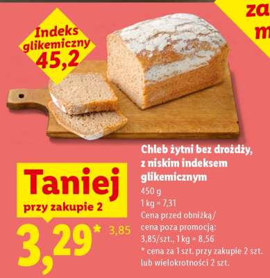 Chleb żytni bez drożdży z niskim indeksem glikemicznym