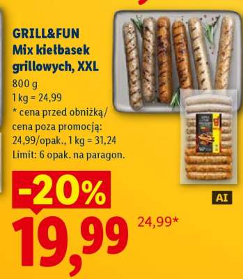 GRILL&FUN Mix kiełbasek grillowych, XXL