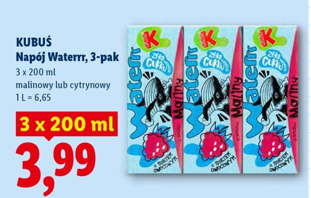 KUBUŚ Napój Waterrr, 3-pak