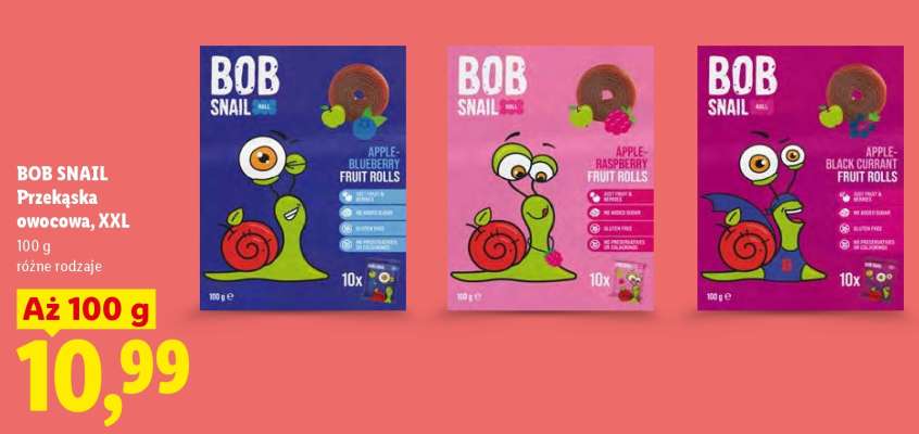 BOB SNAIL Przekąska owocowa, XXL