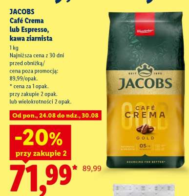 JACOBS Café Crema lub Espresso, kawa ziarnista