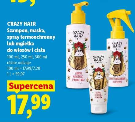 CRAZY HAIR Szampon, maska, spray termoochronny lub mgiełka