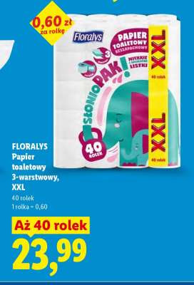 FLORALYS Papier toaletowy 3-warstwowy, XXL