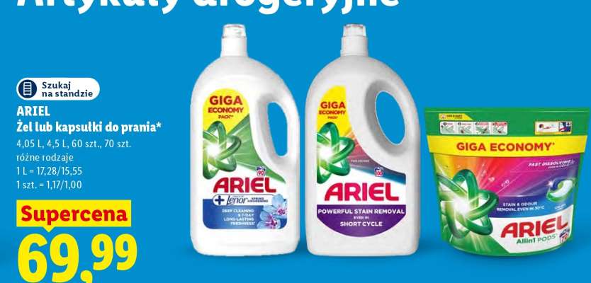 ARIEL Żel lub kapsułki do prania