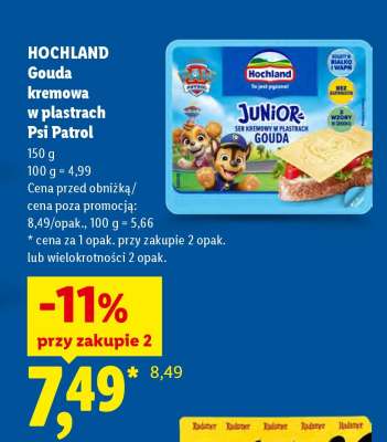 HOCHLAND Gouda kremowa w plastrach Psi Patrol