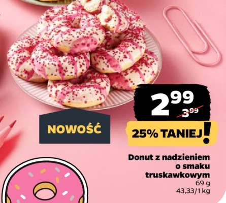 DONUT Z NADZIENIEM O SMAKU TRUSKAWKOWYM
