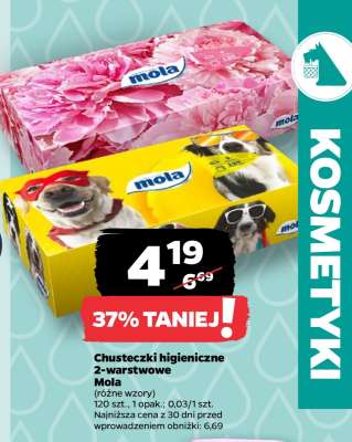 Chusteczki higieniczne 2-warstwowe Mola