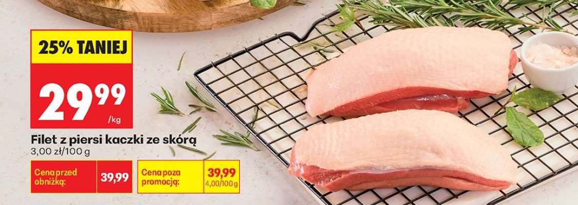 Filet z piersi kaczki ze skórą