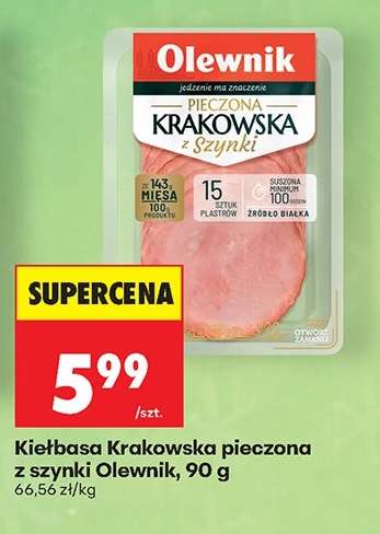 Kiełbasa Krakowska pieczona z szynki Olewnik, 90 g
