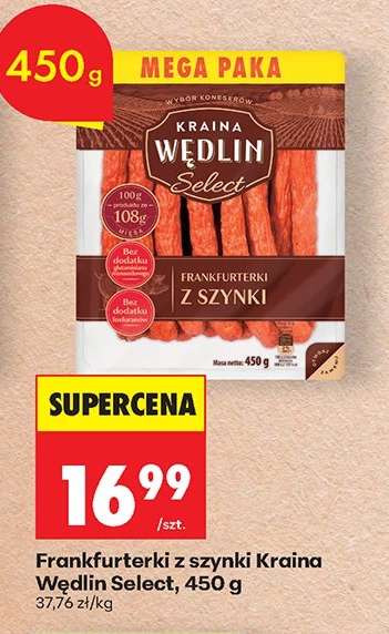 Frankfurterki z szynki Kraina Wędlin Select, 450 g