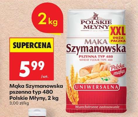 Mąka Szymanowska pszenna typ 480 Polskie Młyny 2 kg