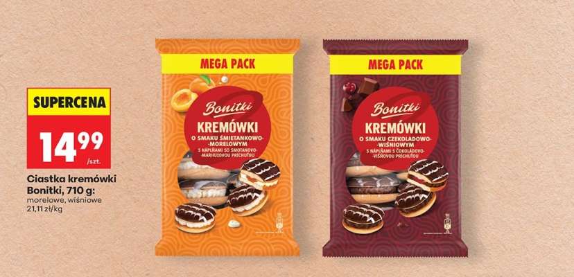Ciastka kremówki Bonitki, 710 g