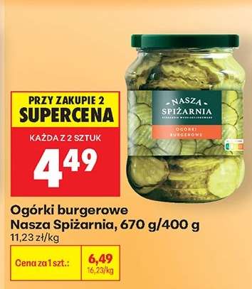 Ogórki burgerowe Nasza Spiżarnia 670 g / 400 g