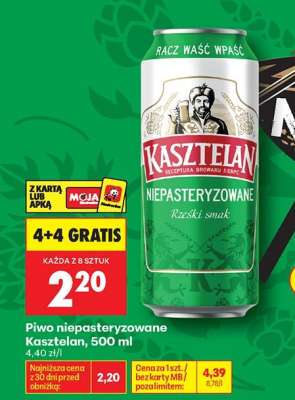 Piwo niepasteryzowane Kasztelan, 500 ml