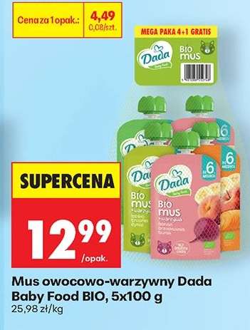 Mus owocowo warzywny Dada baby food BIO , 5x100 g