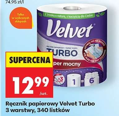 Ręcznik papierowy Velvet Turbo 3 warstwy 340 listków