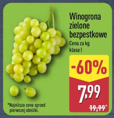 Winogrona zielone bezpestkowe