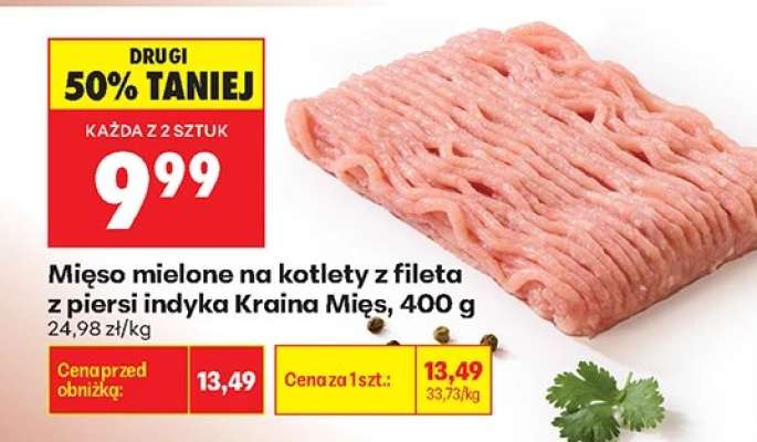 Mięso mielone na kotlety z fileta z piersi indyka Kraina Mięs 400 g