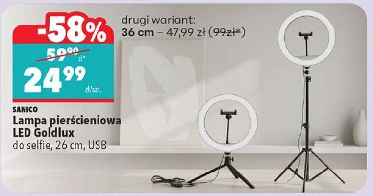 Lampa pierścieniowa LED, Goldlux
