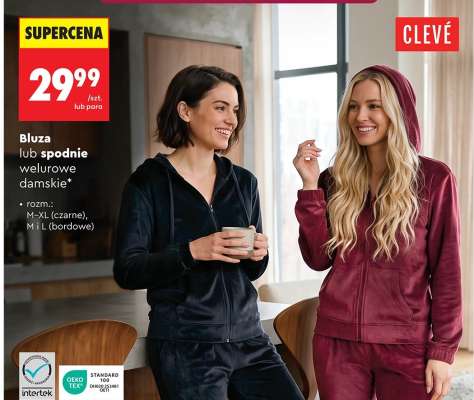 Bluza lub spodnie welurowe damskie