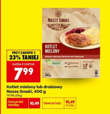 Kotlet mielony lub drobiowy Nasze Smaki, 400 g