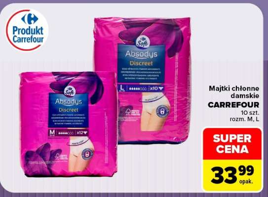 Majtki chłonne damskie CARREFOUR