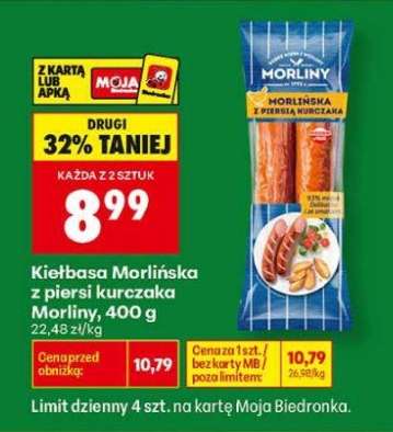 Kiełbasa Morliňska z piersi kurczaka Morliny 400 g