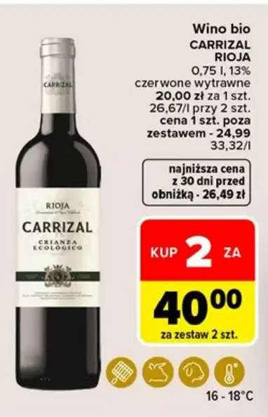 Wino bio CARRIZAL RIOJA