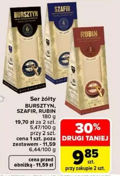 Ser żółty BURSZTYN, SZAFIR, RUBIN